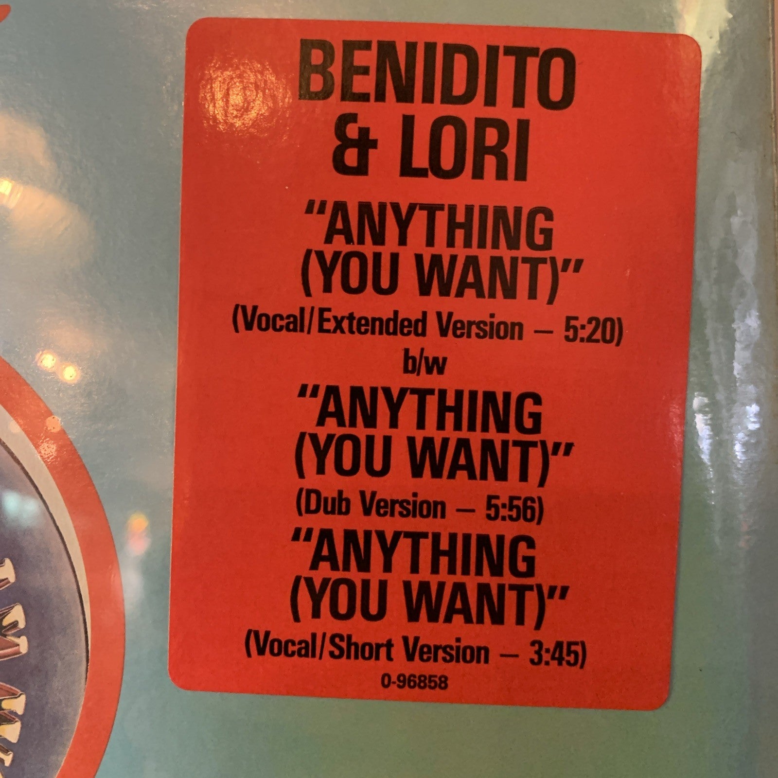 Benidito & Lori ‎– Anything (You Want) - Hype Sticker -  SEALED COPY