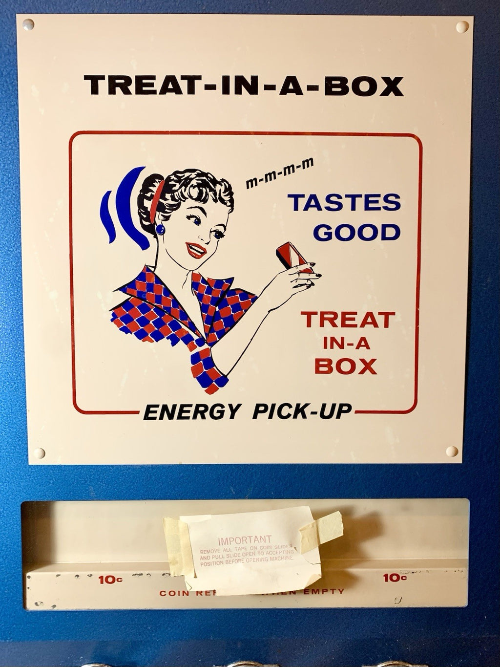Antique 1950s Treat-In-A-Box Vending Machine - Working - With Key - Paperwork