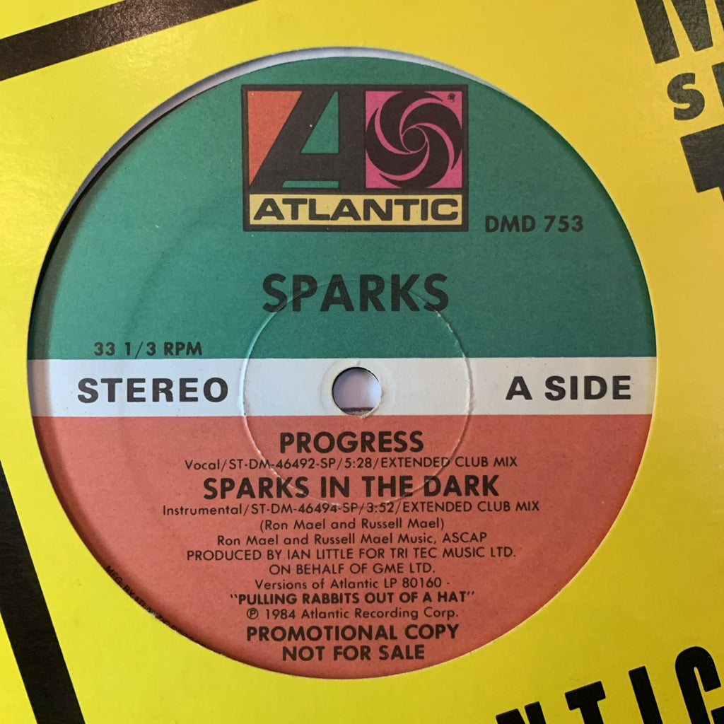 Sparks ‎– Progress - Atlantic – DMD 753 - 12” Promo - Hype - NM/NM