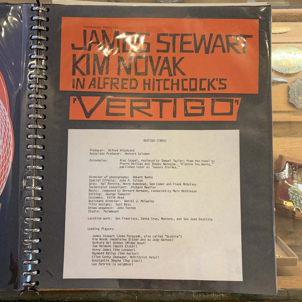 Movie Ephemera Scrapbook  - Vertigo - Alfred Hitchcock - Audrey Hepburn - Etc