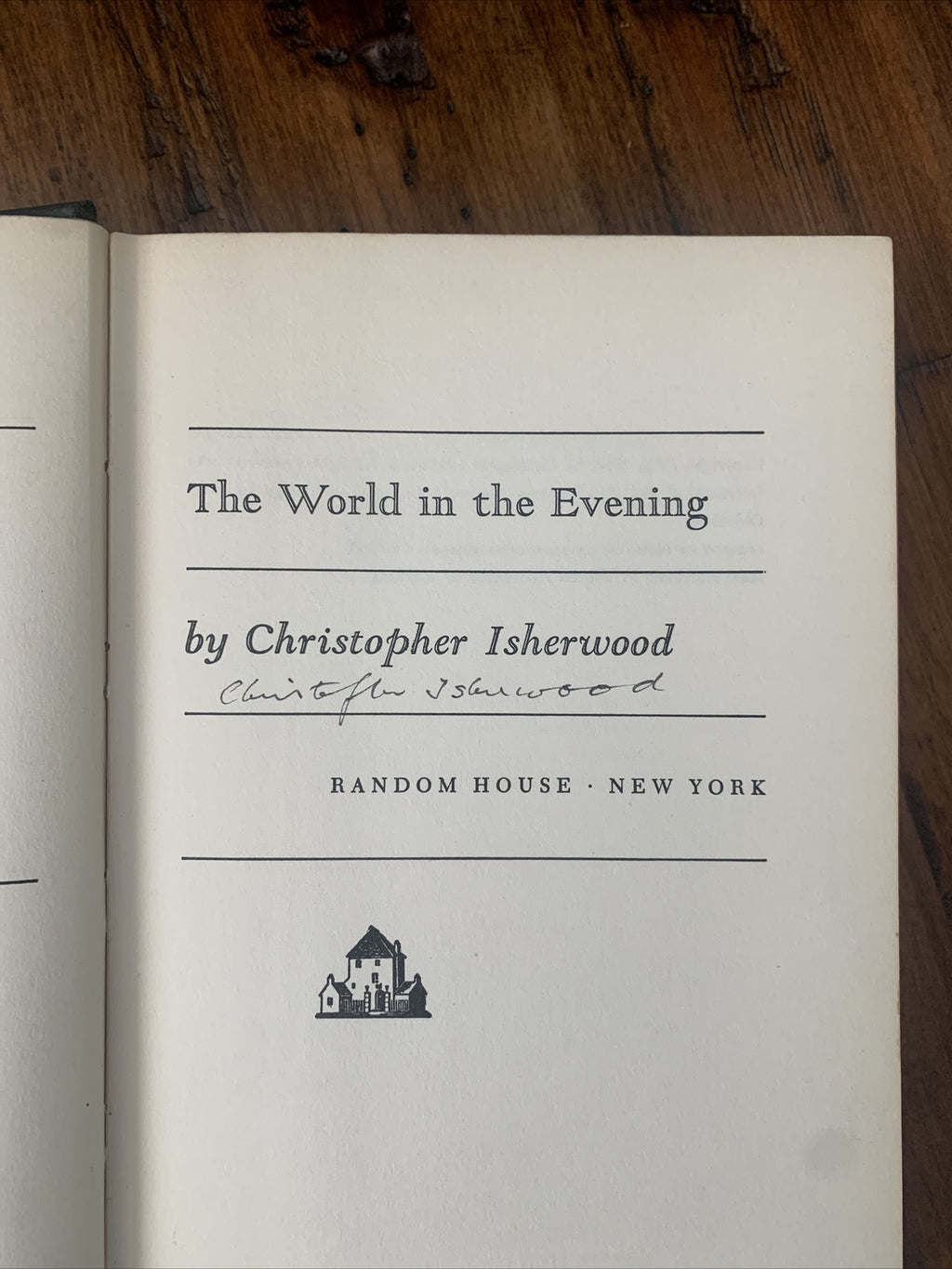 The World in the Evening Christopher Isherwood Singed First Edition (1954)