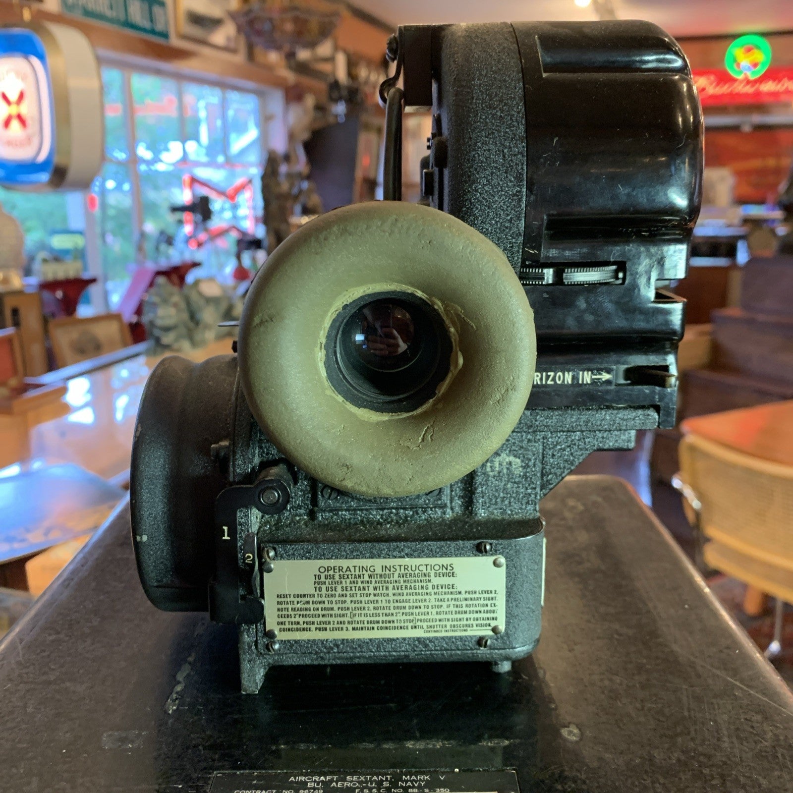 WWII Aircraft Sextant W/ Original Case - Mark v - U.S. Navy