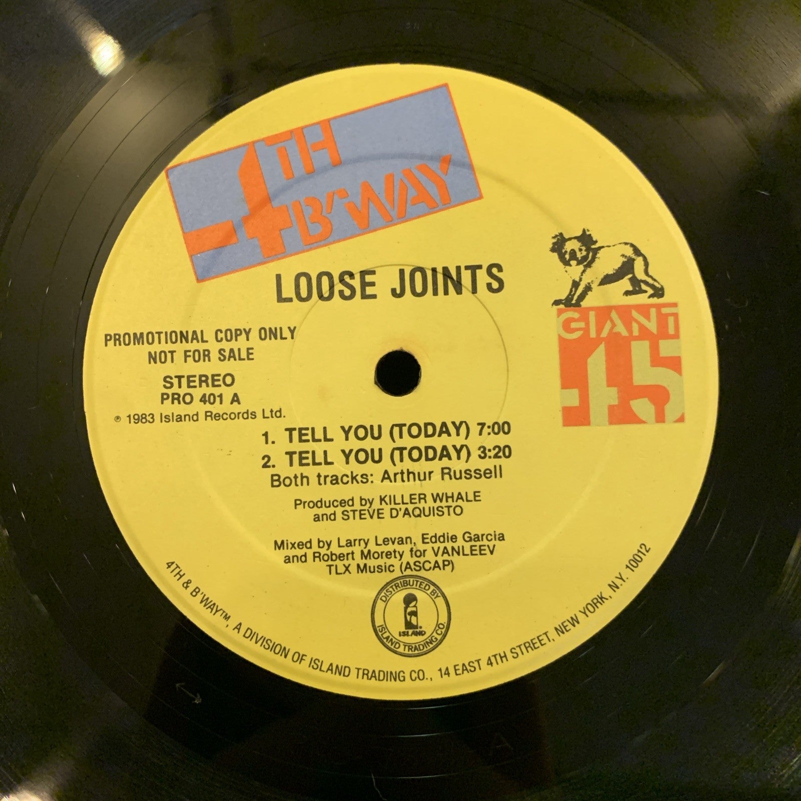 Loose Joints ‎– Tell You (Today) -  4th & Broadway ‎– PRO 401- Promo - NEAR MINT