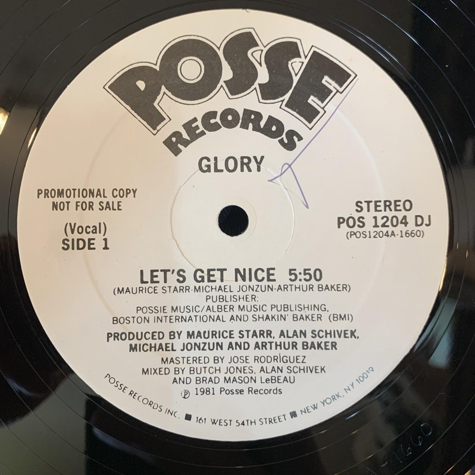 Glory – Let's Get Nice - Posse Records – POS 1204 - Promo - NEAR MINT+