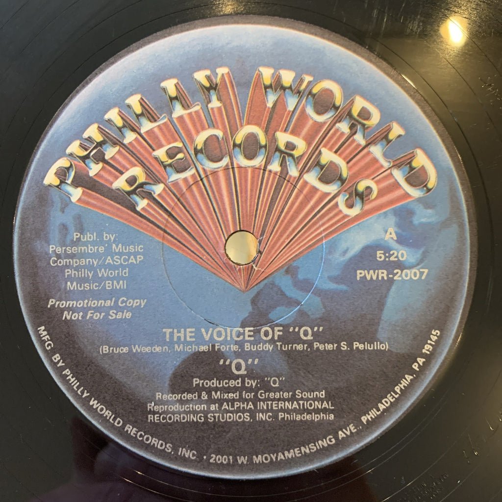 Q The Voice Of "Q" Vinyl Single 12inch EX Philly World Records