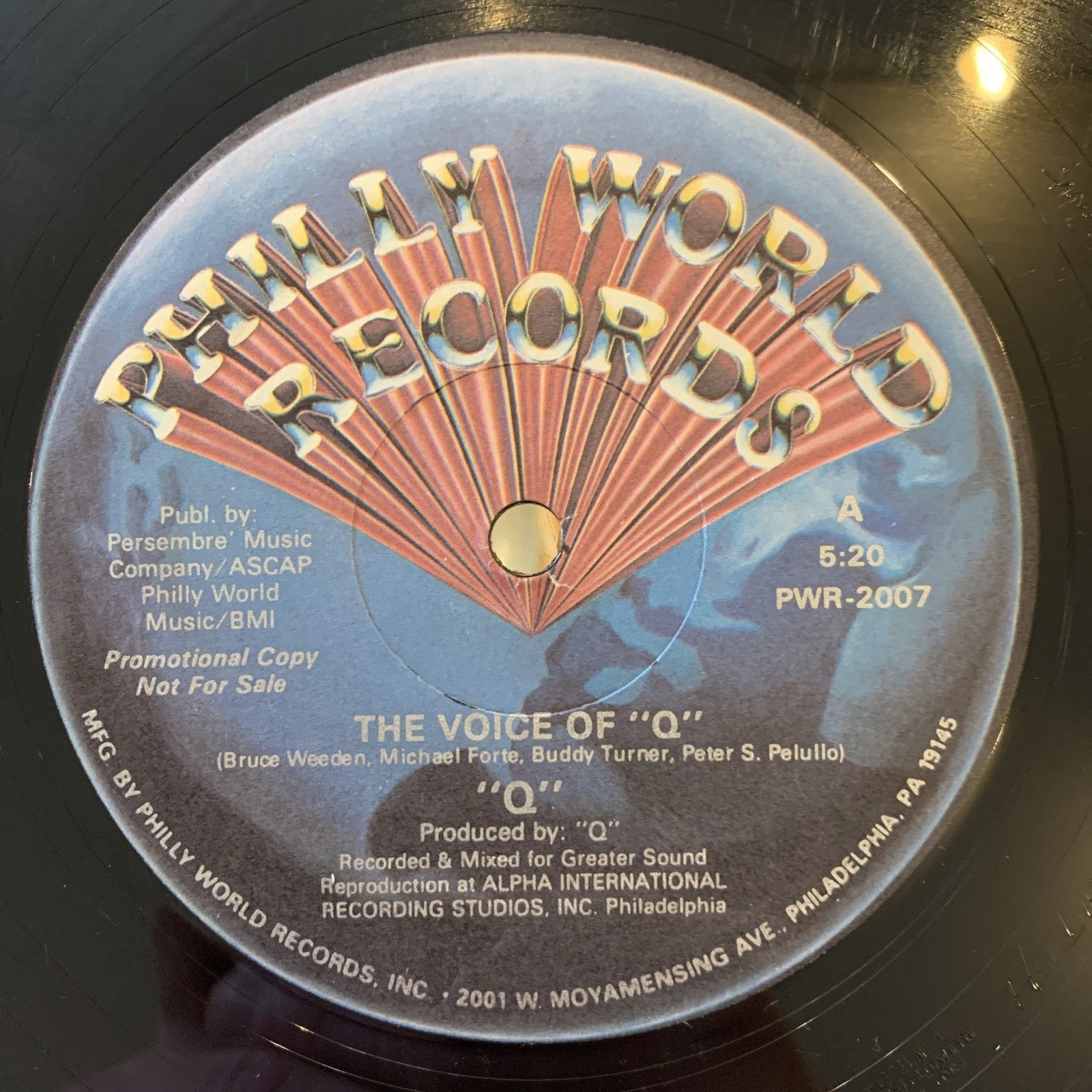 Q The Voice Of "Q" Vinyl Single 12inch EX Philly World Records