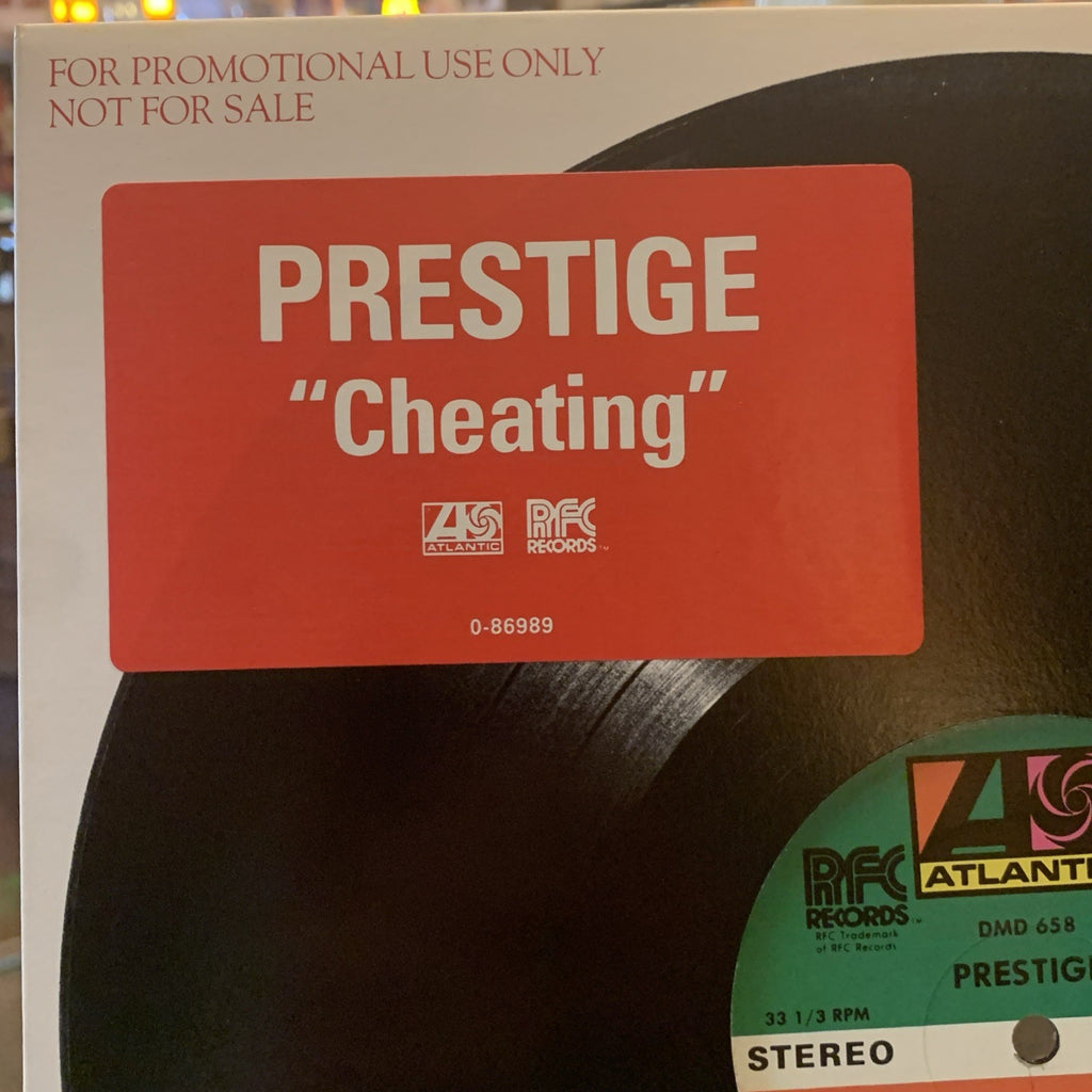 Prestige ‎– Cheating -  Atlantic ‎– DMD 658 - Hype Sticker - Promo - NM+