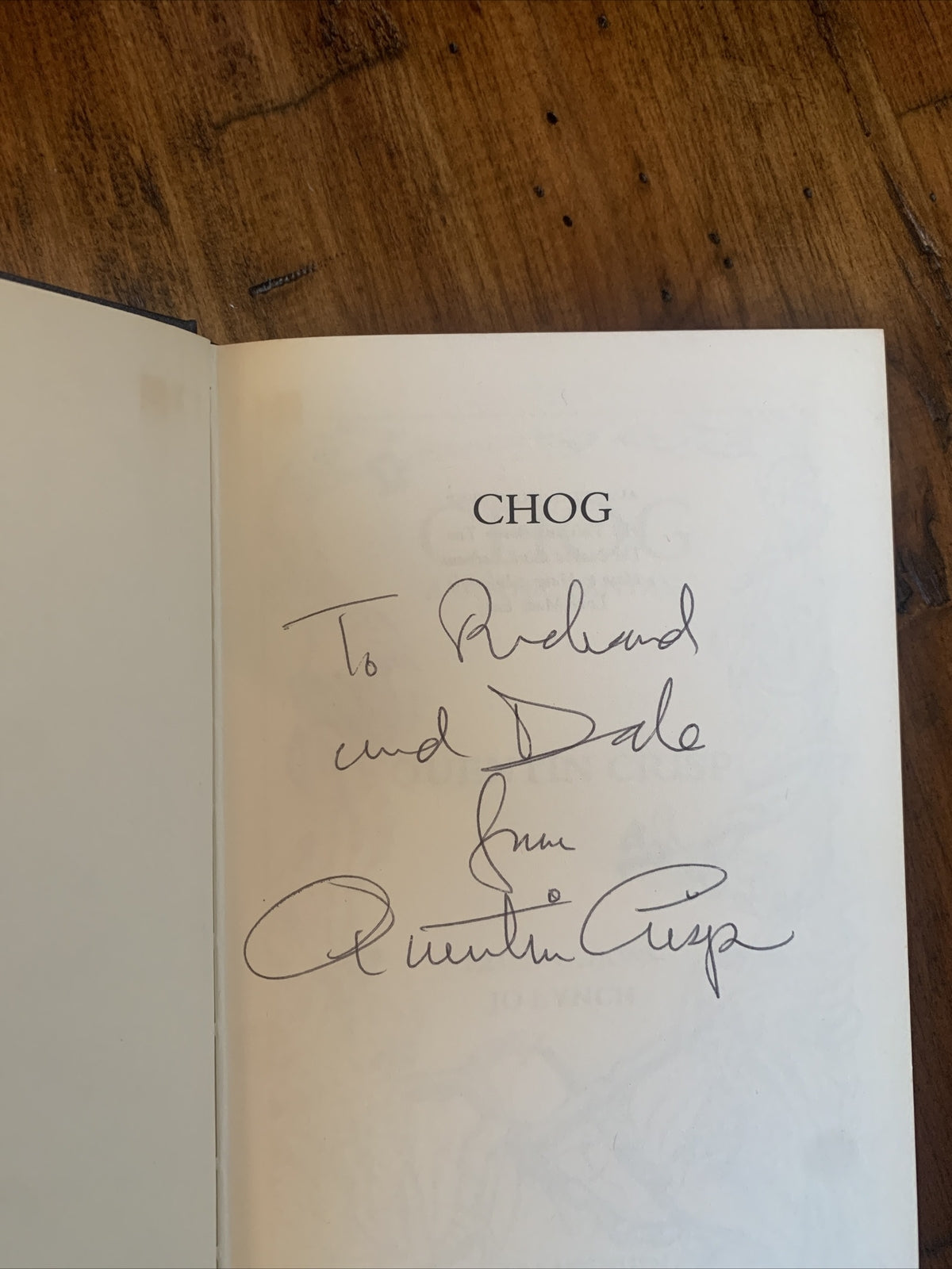 Quentin Crisp Chog Signed & Inscribed First Edition (1979)