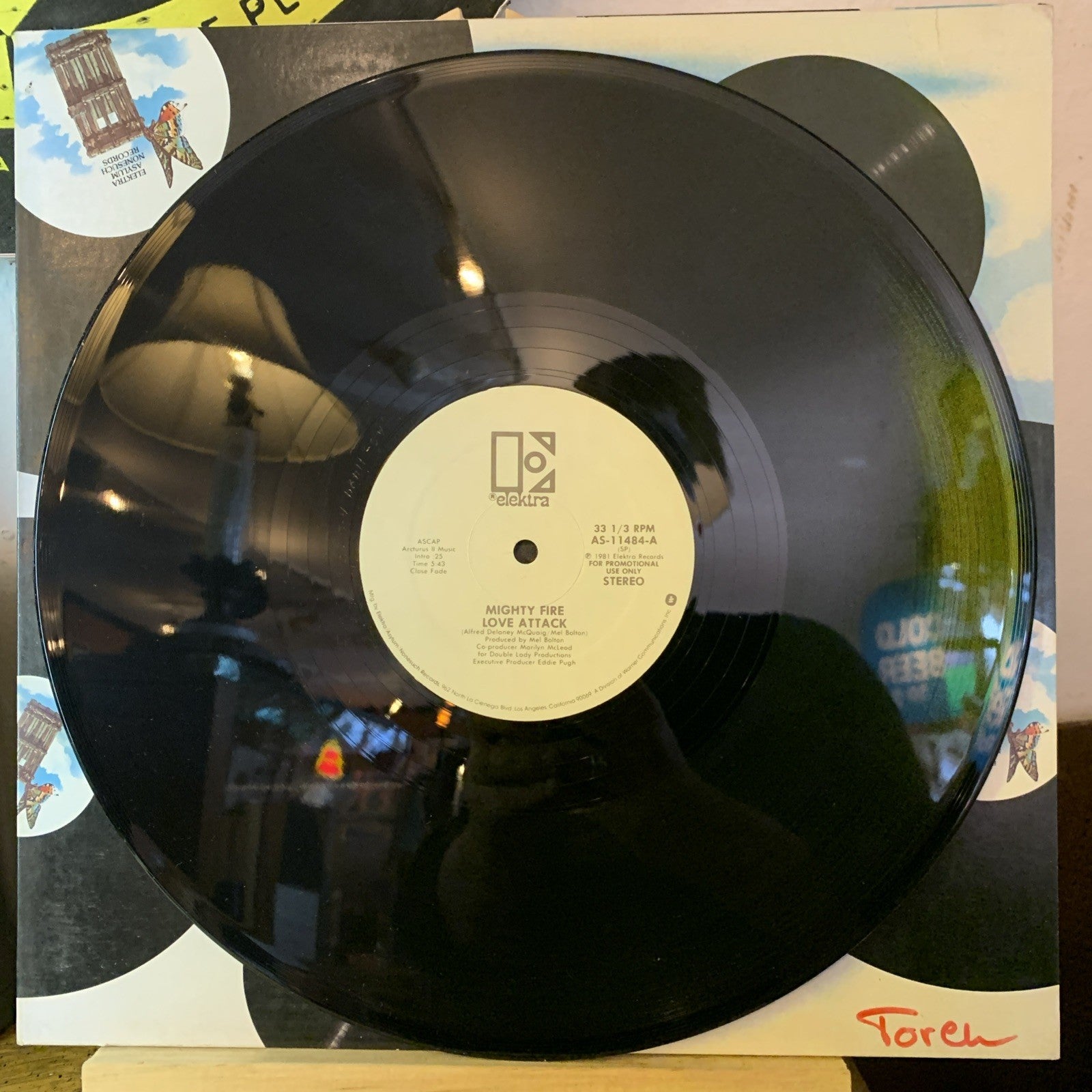 Mighty Fire – Love Attack - Elektra – AS-11484 - 12” Promo - NEAR MINT+