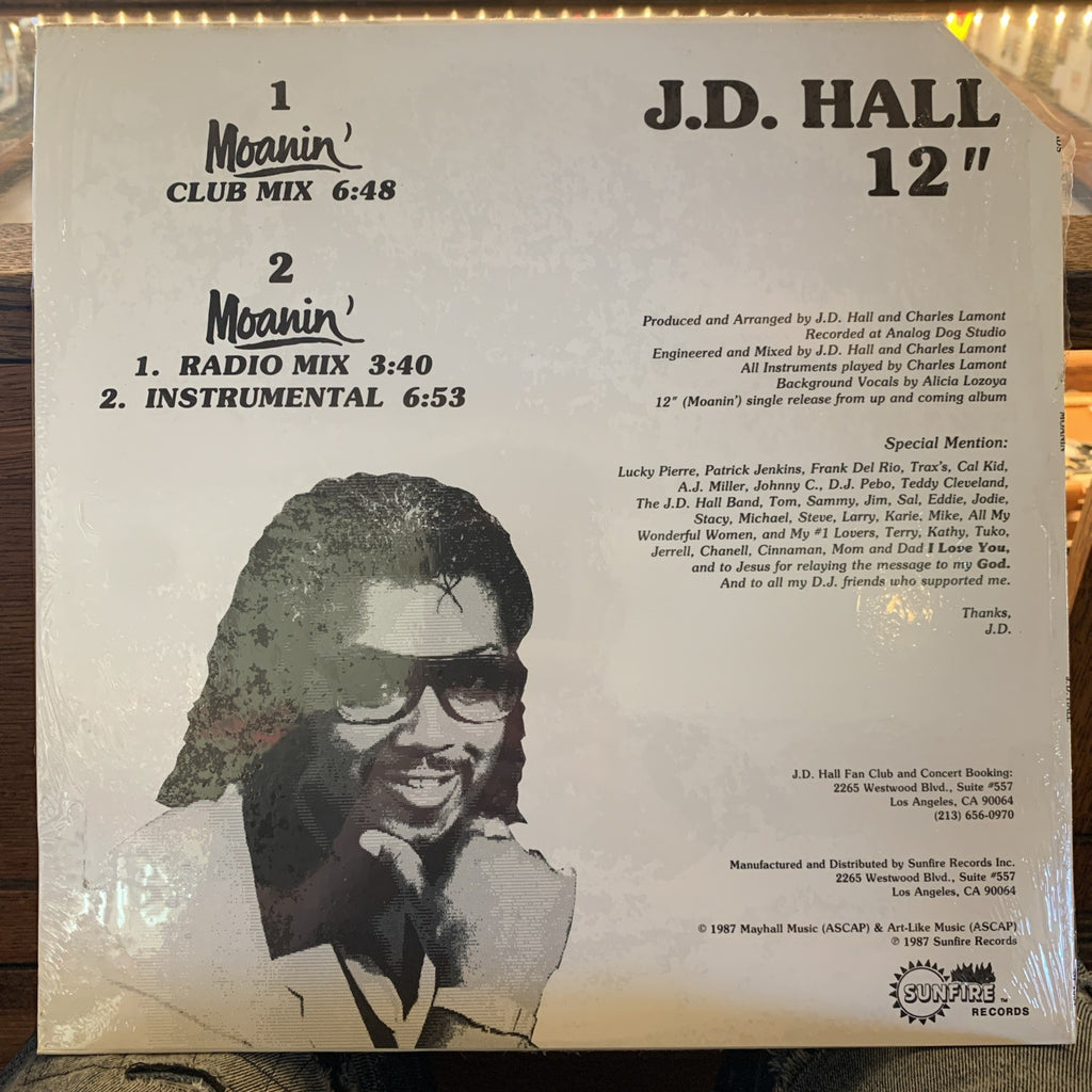 J.D. Hall – Moanin' - Sealed 12” Single - Label: Sunfire Records – SF 1004