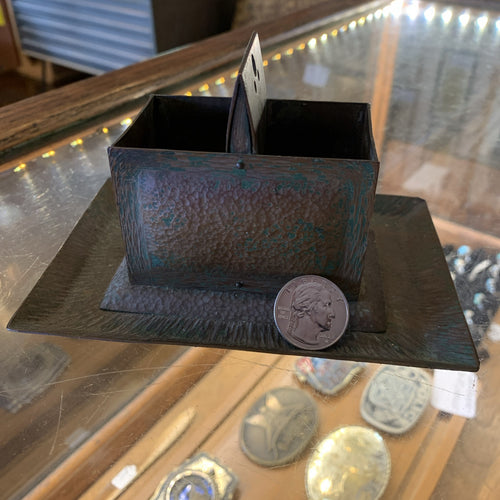 Antique Hammered Copper Pen Holder - Arts & Crafts Period - Ca. 1910-1920