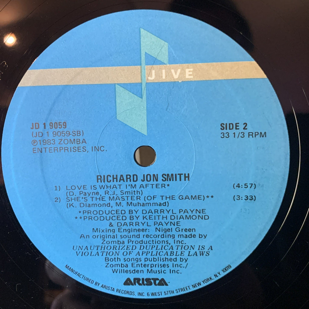 Richard Jon Smith – She's The Master (Of The Game) - Jive JD 1 9059 - NEAR MINT
