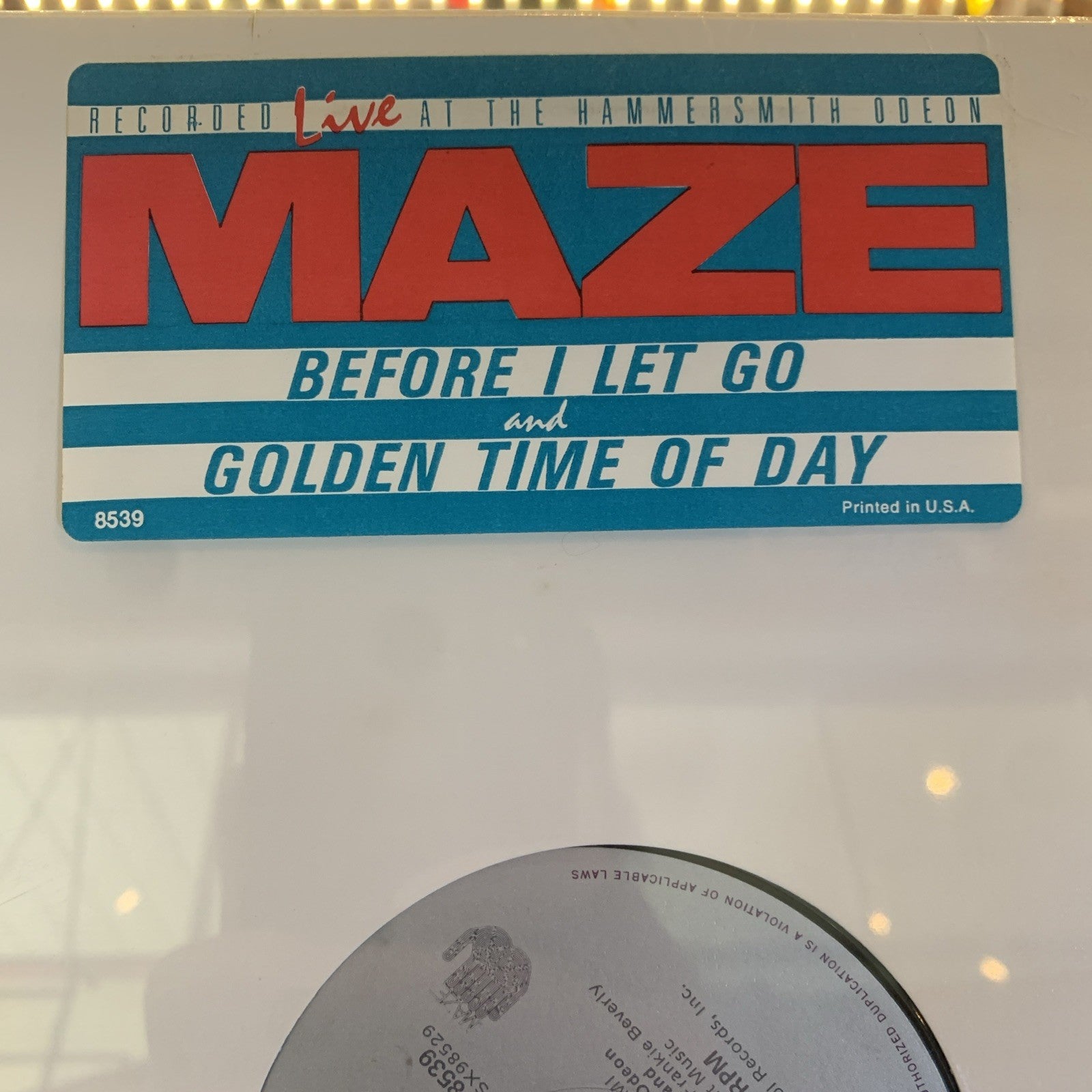 Maze Featuring Frankie Beverly ‎– Before I Let Go / Golden Time Of The Day