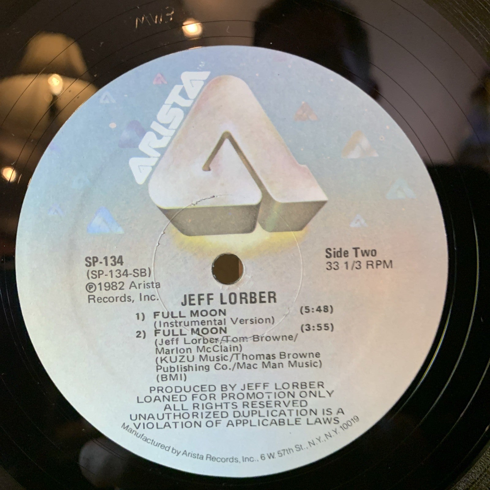 Jeff Lorber – Full Moon - Arista – SP-134 - 12” Promo - NEAR MINT (M-)