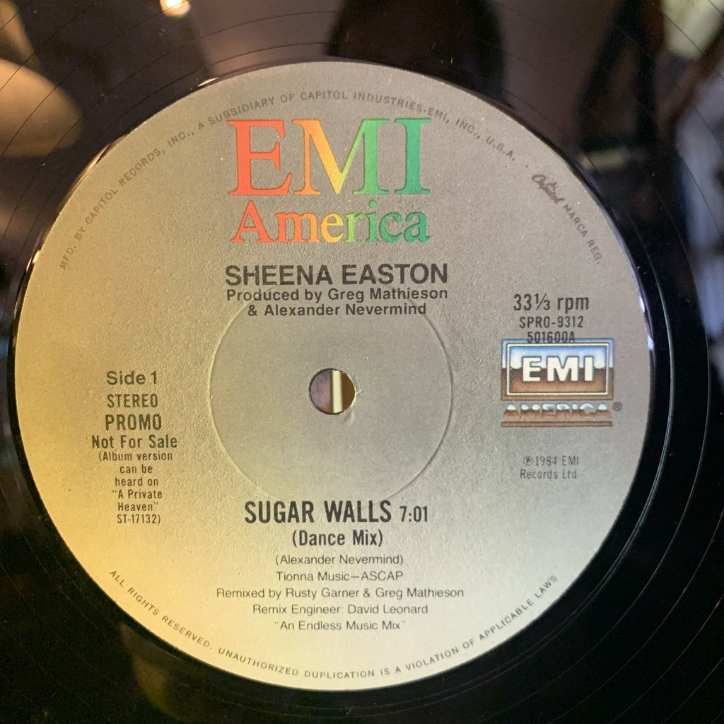 Sheena Easton – Sugar Walls - EMI America – SPRO-9312 - 12” Promo - NM(M-)