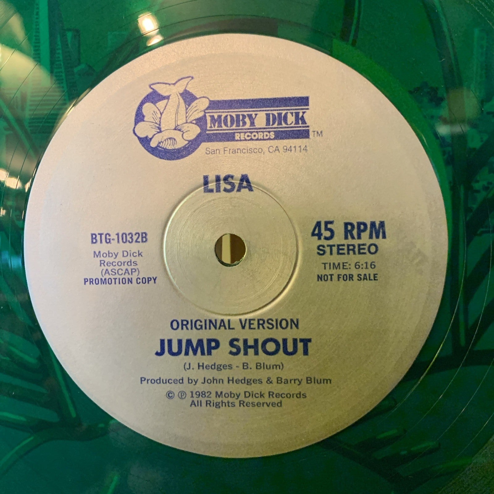 Lisa – Jump Shout - Moby Dick Records – BTG-1032 - Promo - NEAR MINT+