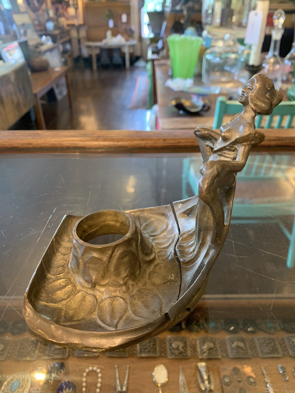 Bronze Cast Victorian Ink Well