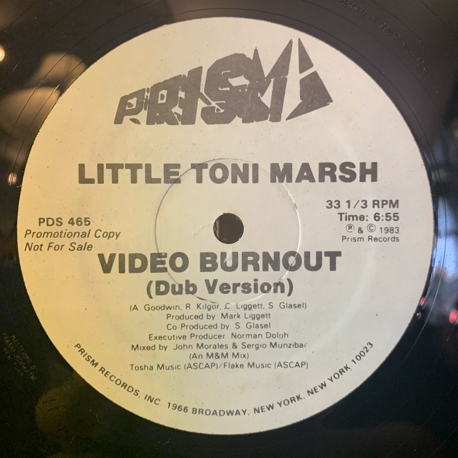 Little Toni Marsh ‎– Video Burnout -  Prism ‎– PDS 465 - 12” Promo - NM(M-)
