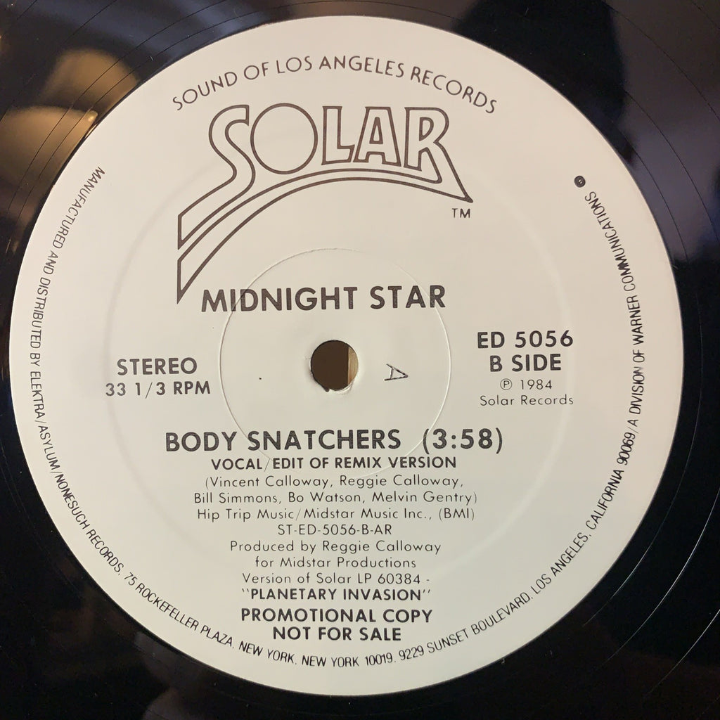 Midnight Star ‎– Body Snatchers -  Solar ‎– ED 5056 - 12” Promo - NEAR MINT+