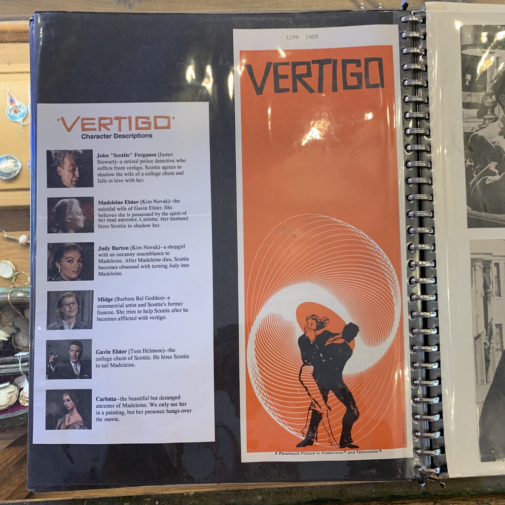 Movie Ephemera Scrapbook  - Vertigo - Alfred Hitchcock - Audrey Hepburn - Etc