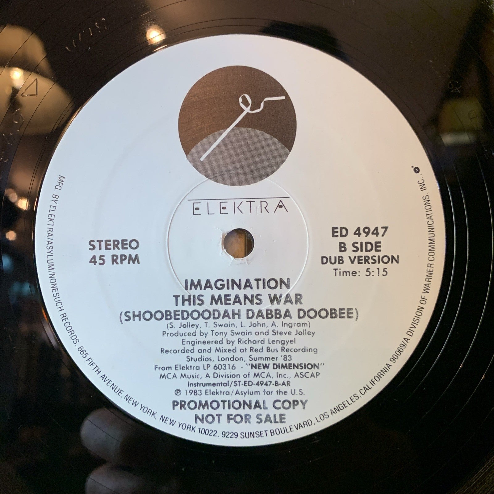 Imagination ‎– This Means War (Shoobedoodah Dabba Doobee) - 12” Promo - NM (M-)
