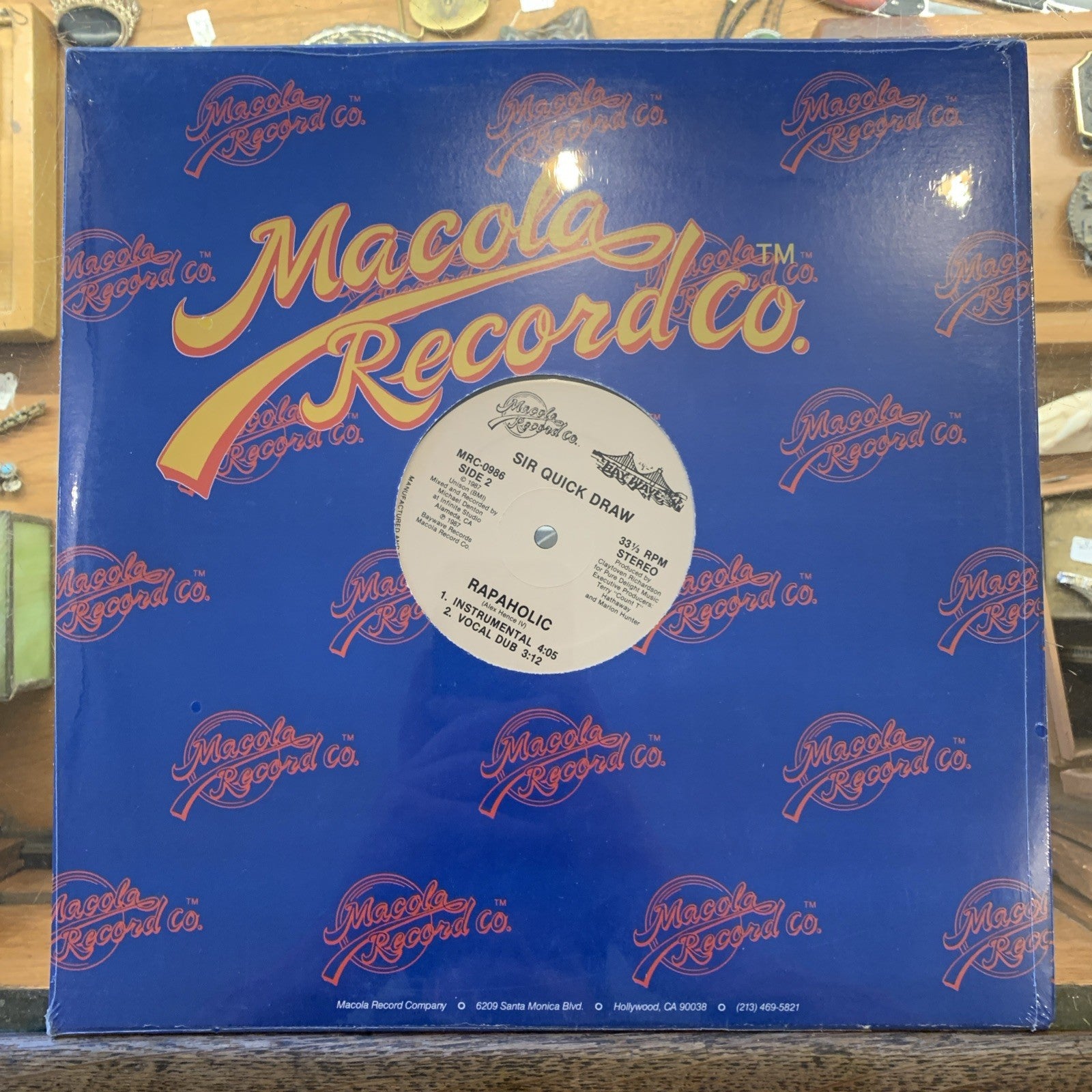 Sir Quick Draw - Rapaholic (12") Bay Wave/Macola MRC-0986 Vinyl 1987 Hip Hop