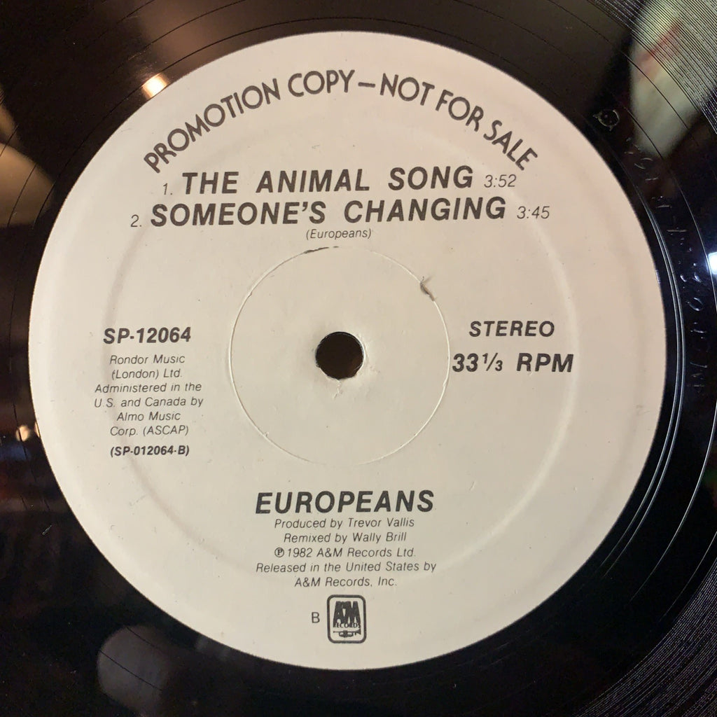 Europeans – The Animal Song - A&M Records – SP-12064 - 12” Promo - NM(M-)
