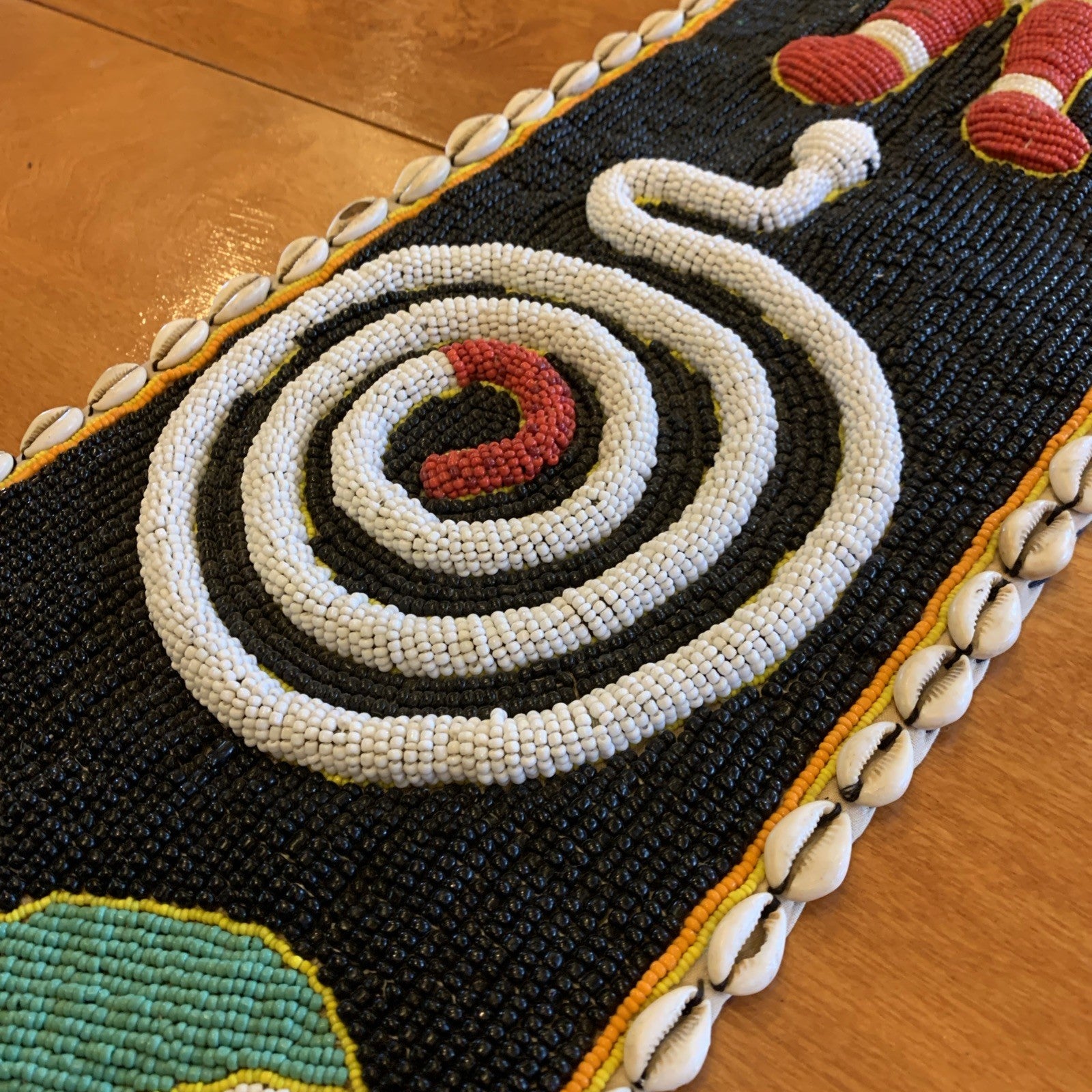 African Yoruba Tribe Hand Beaded Divination Belt - Nigeria - Glass Beads