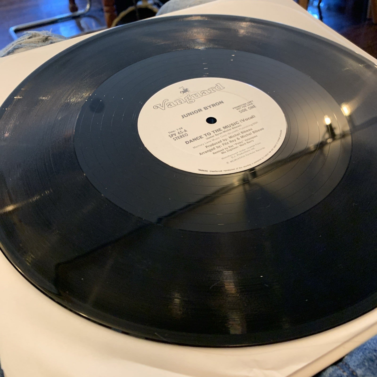 Junior Byron – Dance To The Music - Vanguard SPV-65 - White Label Promo - NM+