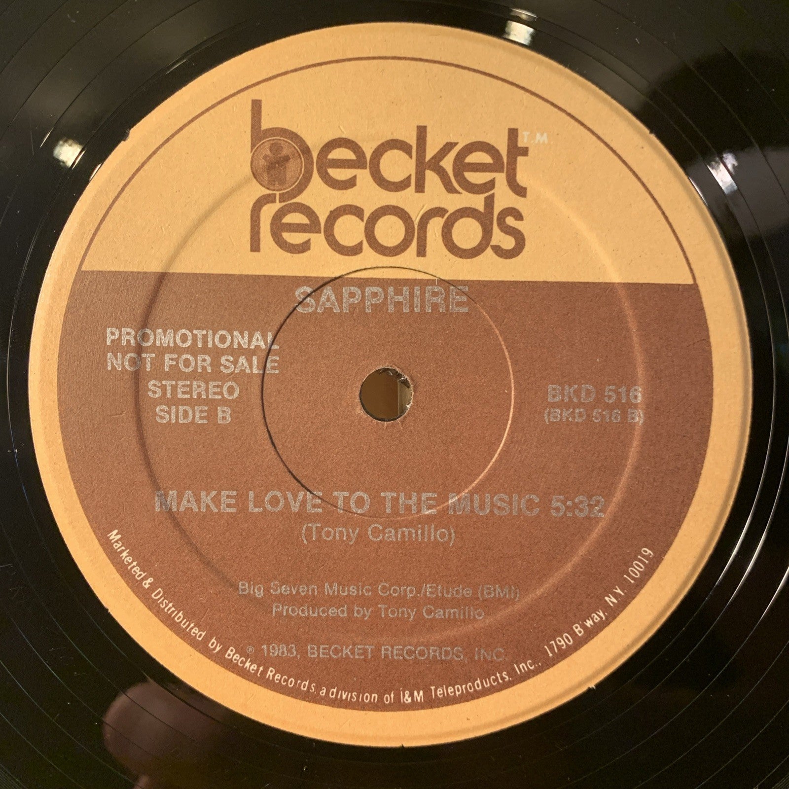 Sapphire – Rock Me Slowly / Make Love To The Music - 12” Promo - NEAR MINT+