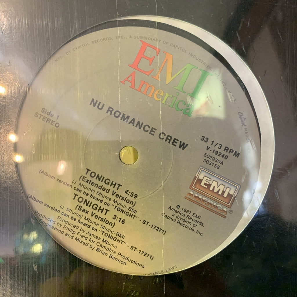 Nu Romance Crew ‎– Tonight - EMI America ‎– V-19240 - Hype - SEALED COPY!