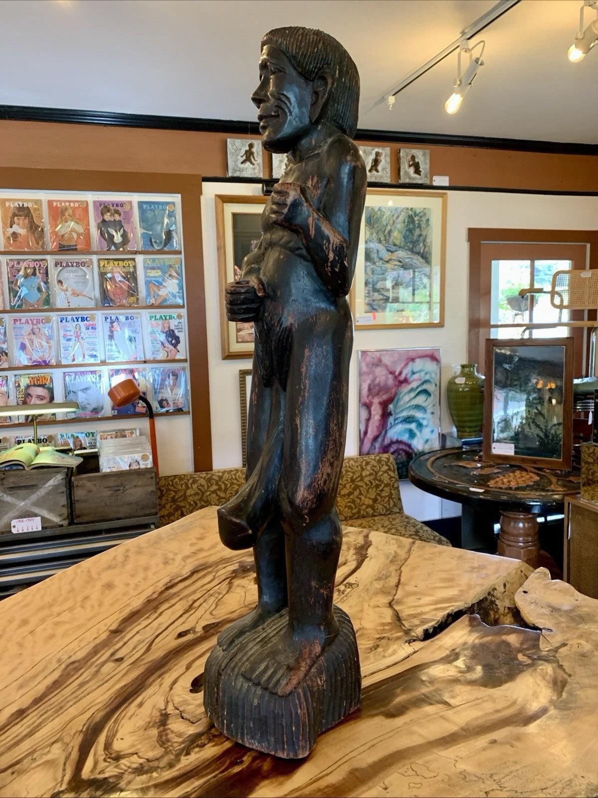 African Tribal Head Hunter Phallic Sculpture - 28” - ‘Long Dong’