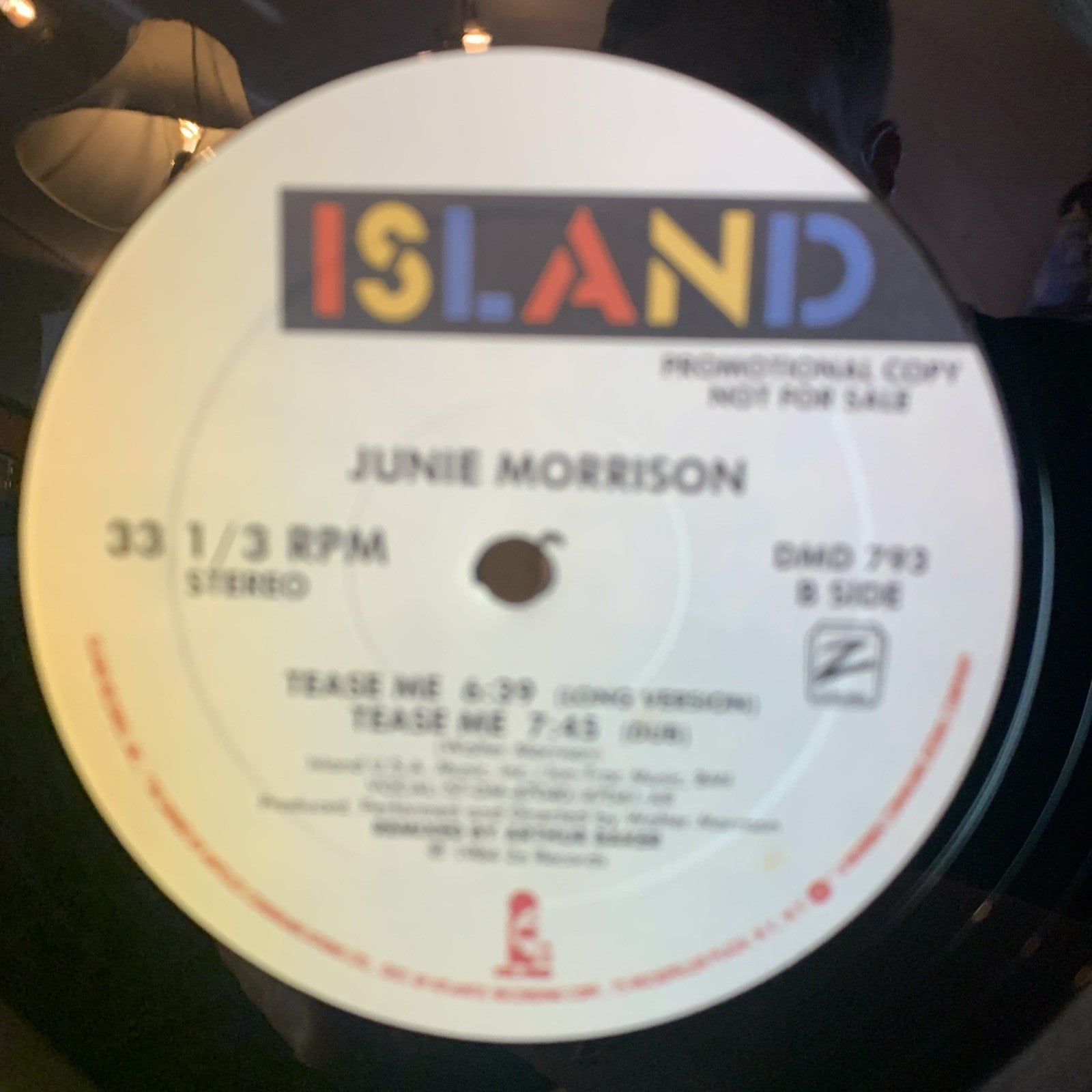 Junie Morrison ‎– Tease Me -  Island Records ‎– DMD 793 - 12” Promo - NM/NM