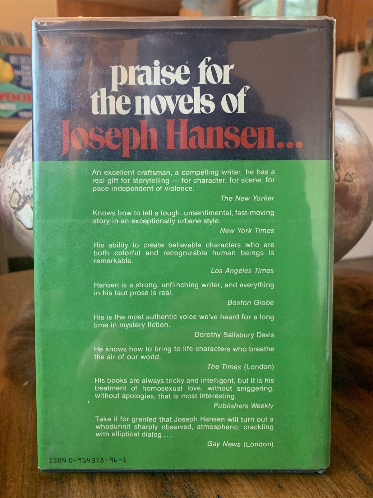 Joseph Hansen Backtrack Signed First Edition (1982)