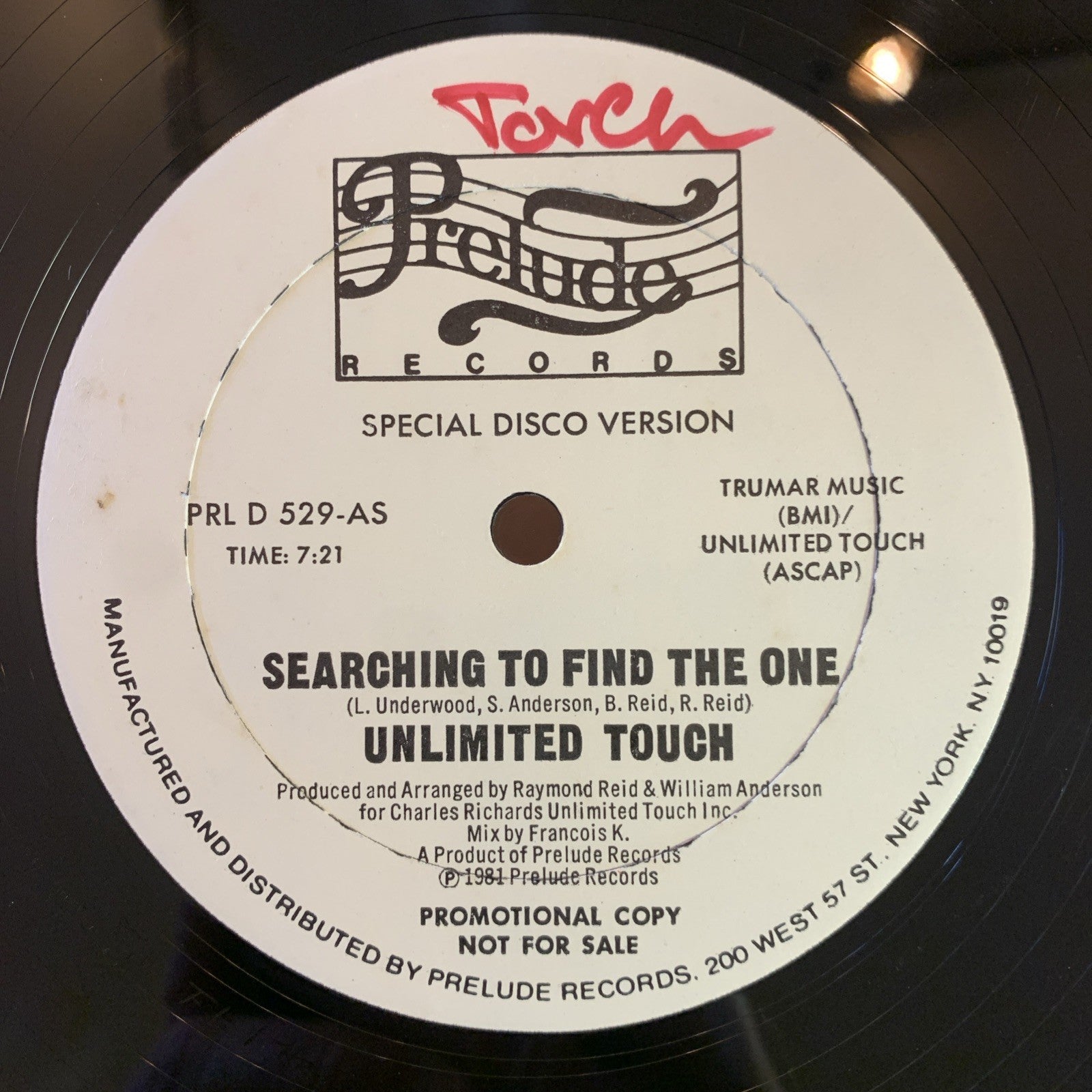Unlimited Touch ‎– Searching To Find The One -  Prelude Records ‎- 12” Promo