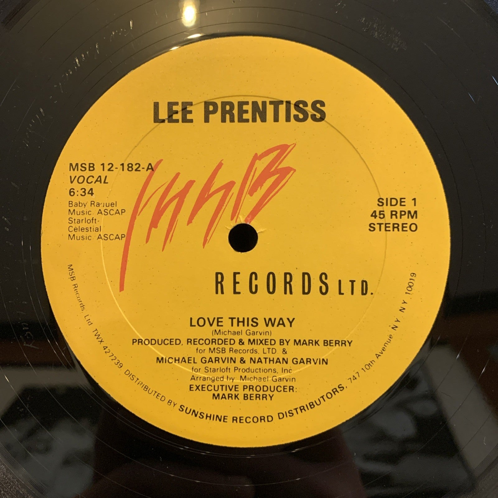 Lee Prentiss – Love This Way - MSB 12-182 -  NEAR MINT