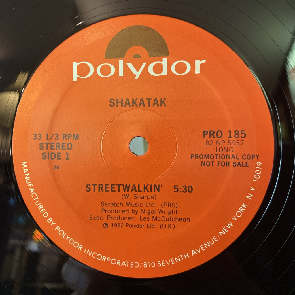 Shakatak ‎– Streetwalkin' - Polydor – PRO 185 - 12” Promo - NEAR MINT+