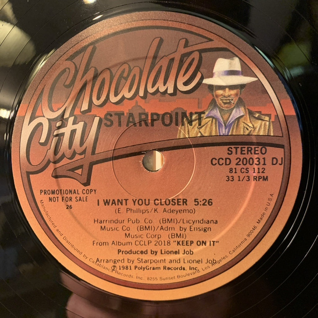 Starpoint – I Want You Closer - Chocolate City – CCD 20031 DJ - 12” Promo NM+