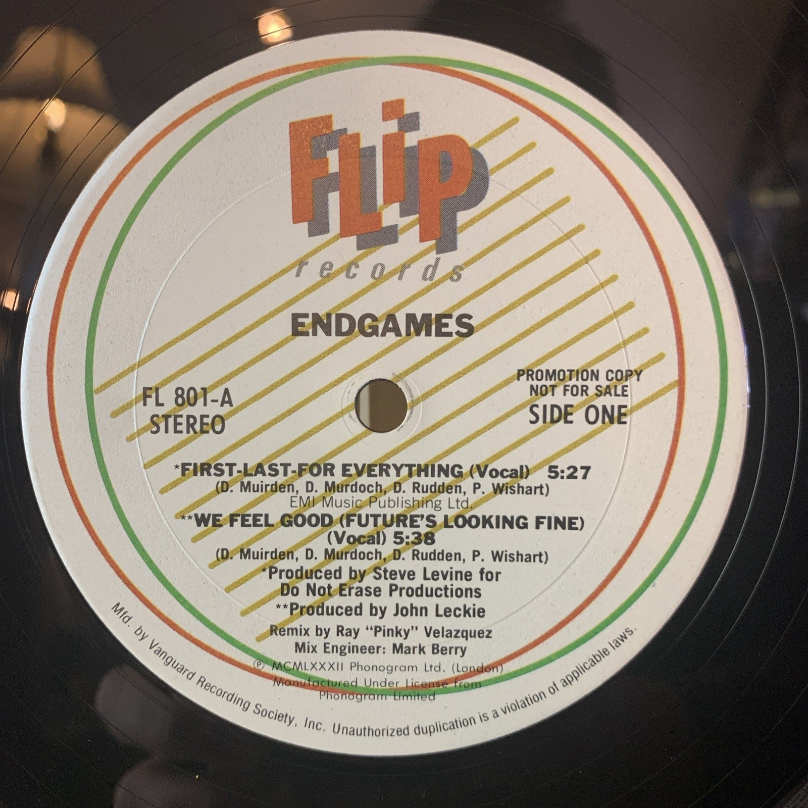 Endgames – First-Last-For Everything - Flip Records – FL 801 - 12” Promo NM(M-)