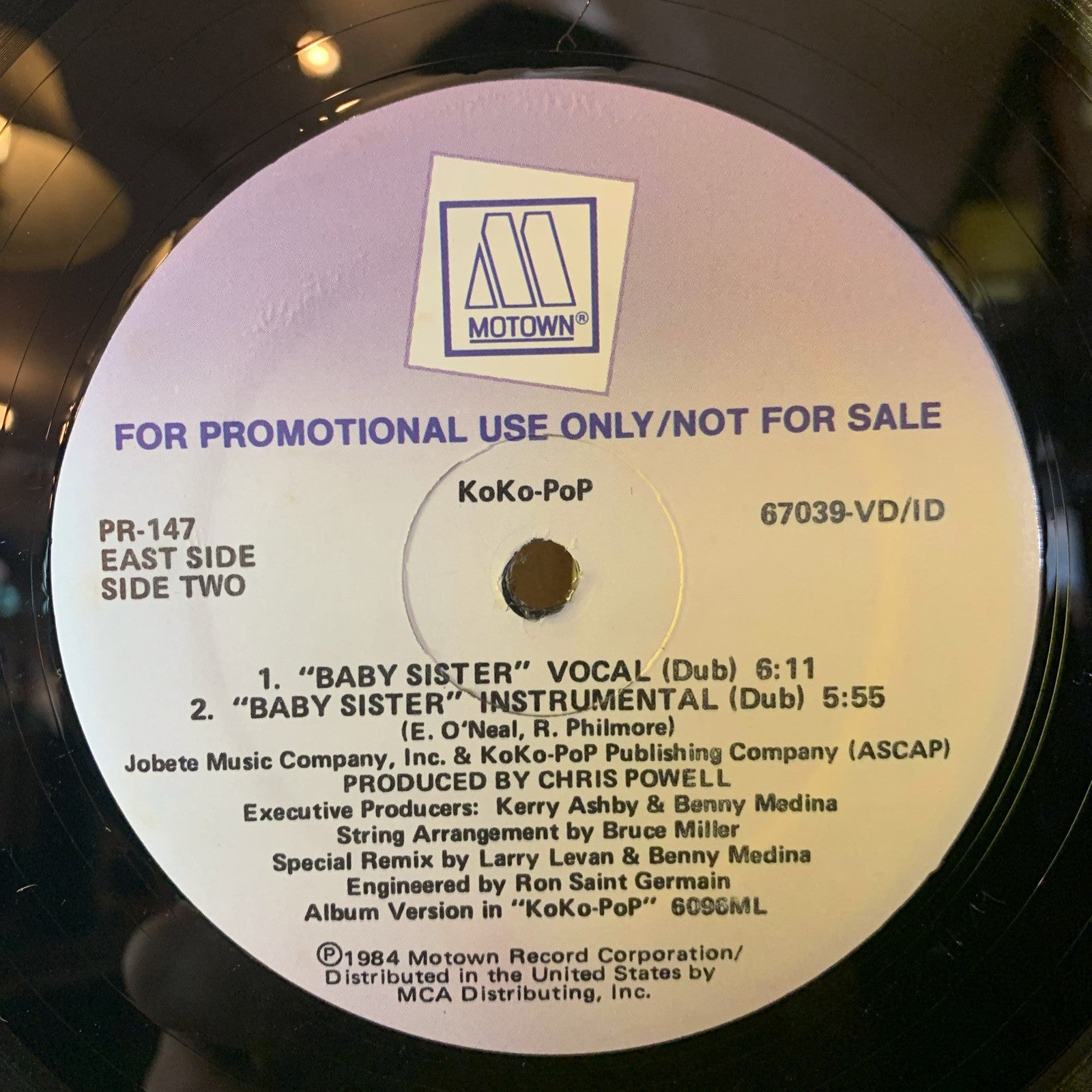 KoKo-PoP ‎– Baby Sister - Motown ‎– PR-147 - 12” Promo - NM/NM (M-)