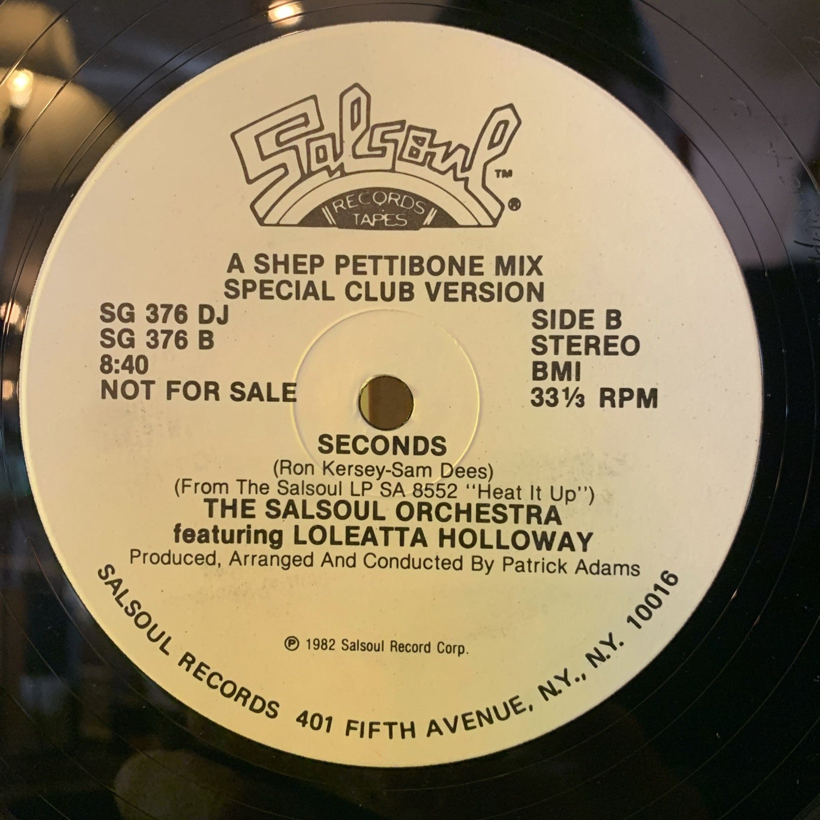 The Salsoul Orchestra Featuring Loleatta Holloway ‎– Seconds - 12” Promo - NM