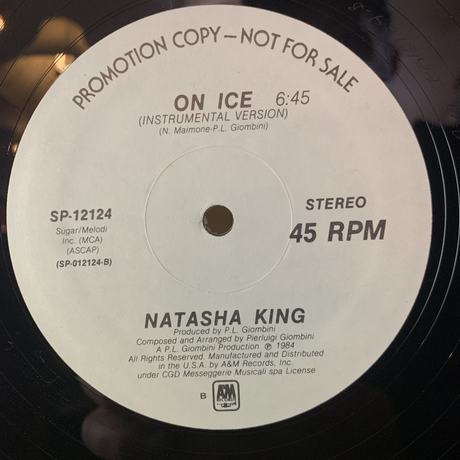 Natasha King ‎– On Ice - A&M Records ‎– SP-12124 - 12” Promo - NM (M-)