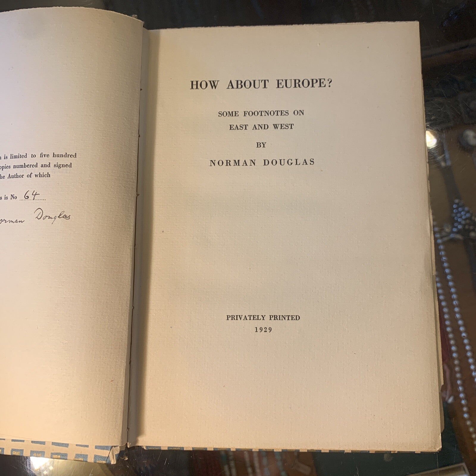 Norman Douglas How About Europe? Limited Signed 1st Edition 1929 #64