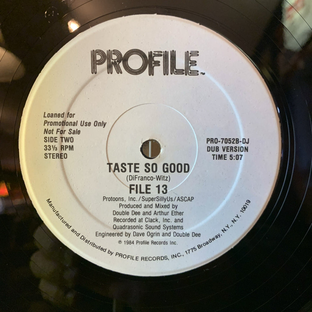 File 13 – Taste So Good - Profile Records – PRO-7052 DJ - 12” Promo - NM (M-)