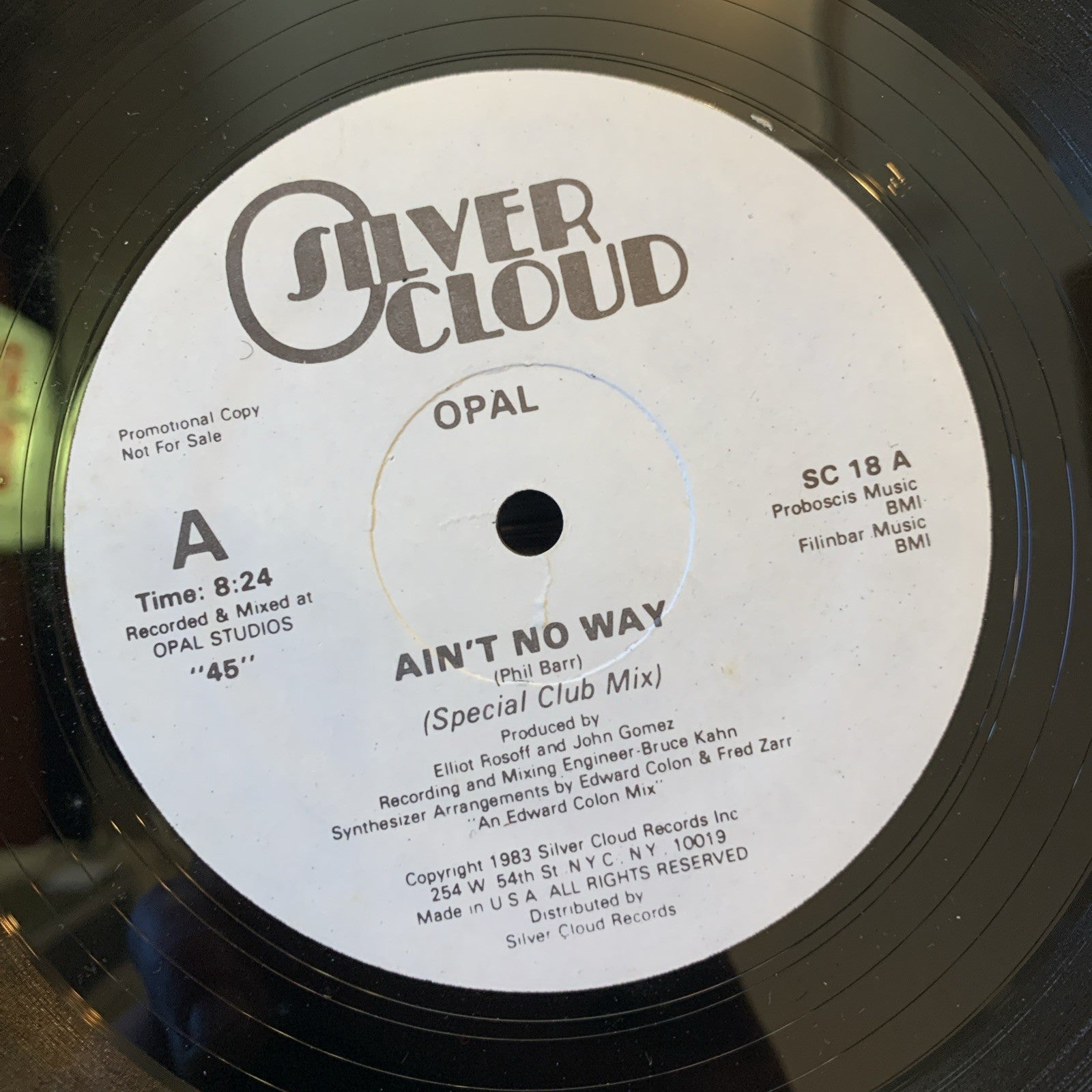 Opal - Ain’t No Way - 12” WHITE LABEL PROMO - Silver Cloud SC18 - NM/NM