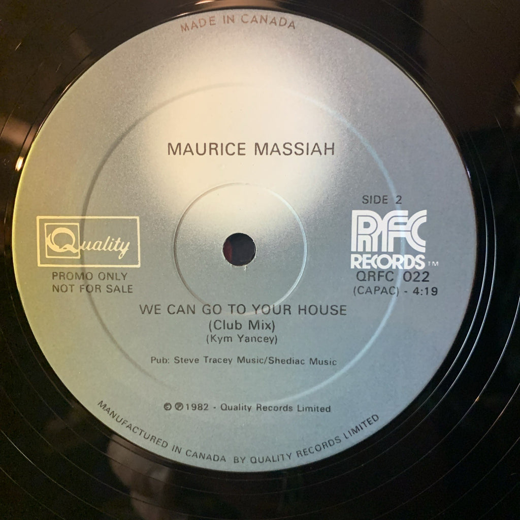 Maurice Massiah ‎– We Can Go To Your House -  Quality ‎– QRFC 022 - 12” Promo NM