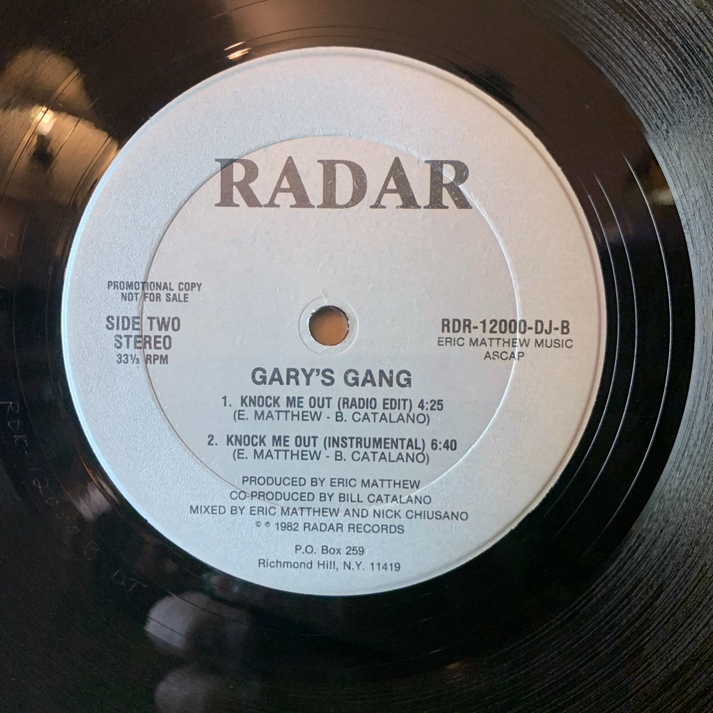 Gary's Gang ‎– Knock Me Out -  Radar Records - 12” Promo - NM (M-)