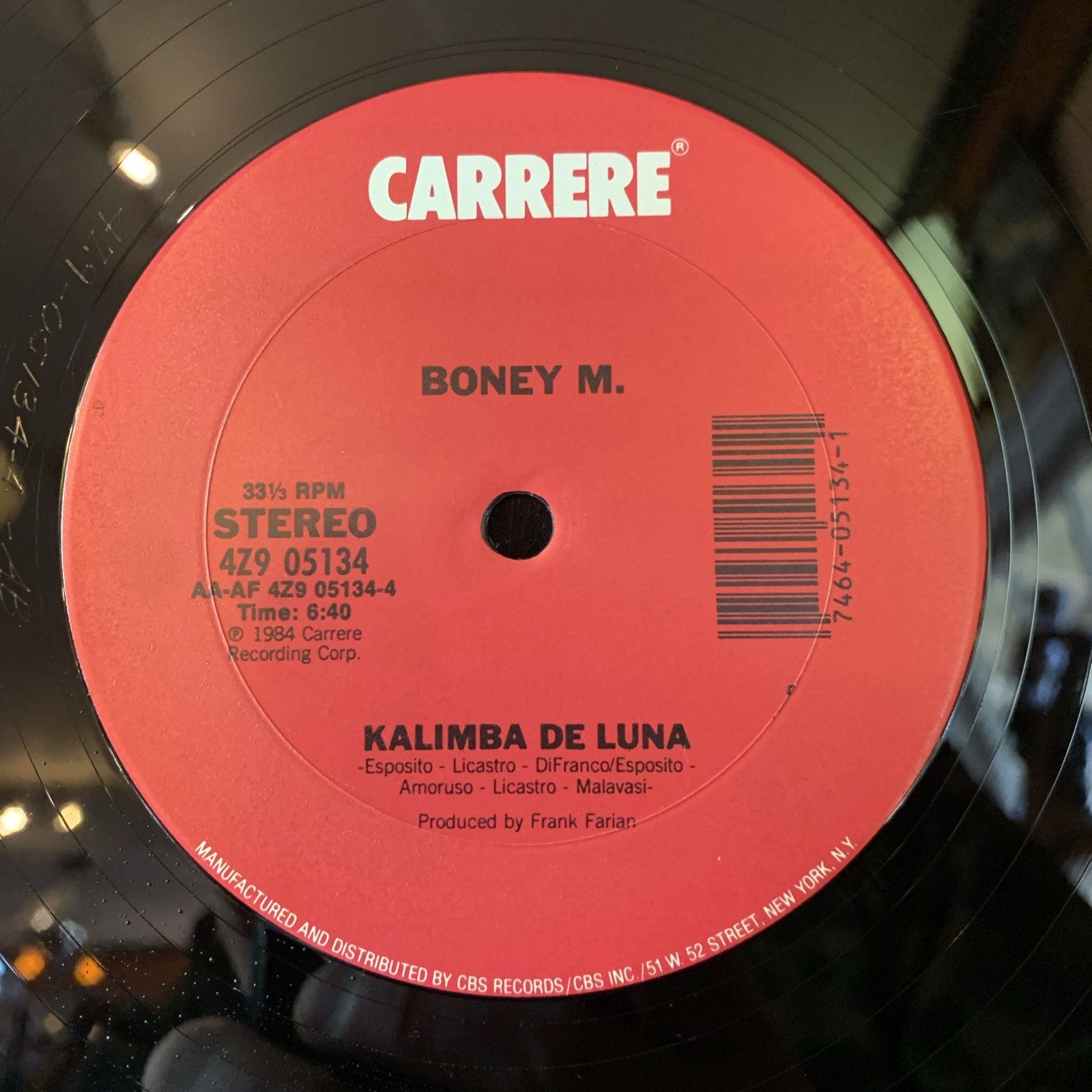 Boney M. – Kalimba De Luna (Club Mix) - Gold Stamp Promo - EX/NM