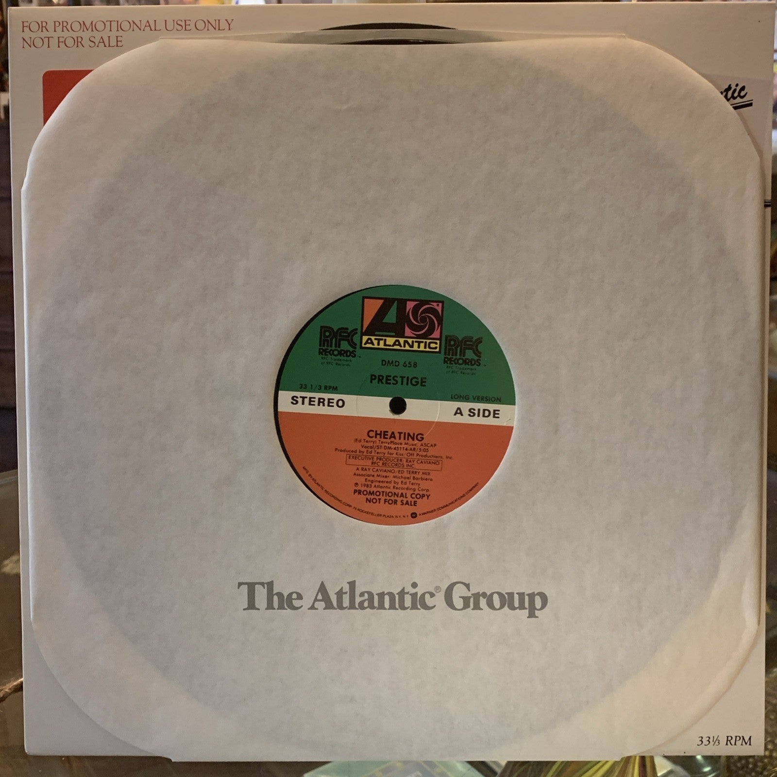 Prestige ‎– Cheating -  Atlantic ‎– DMD 658 - Hype Sticker - Promo - NM+