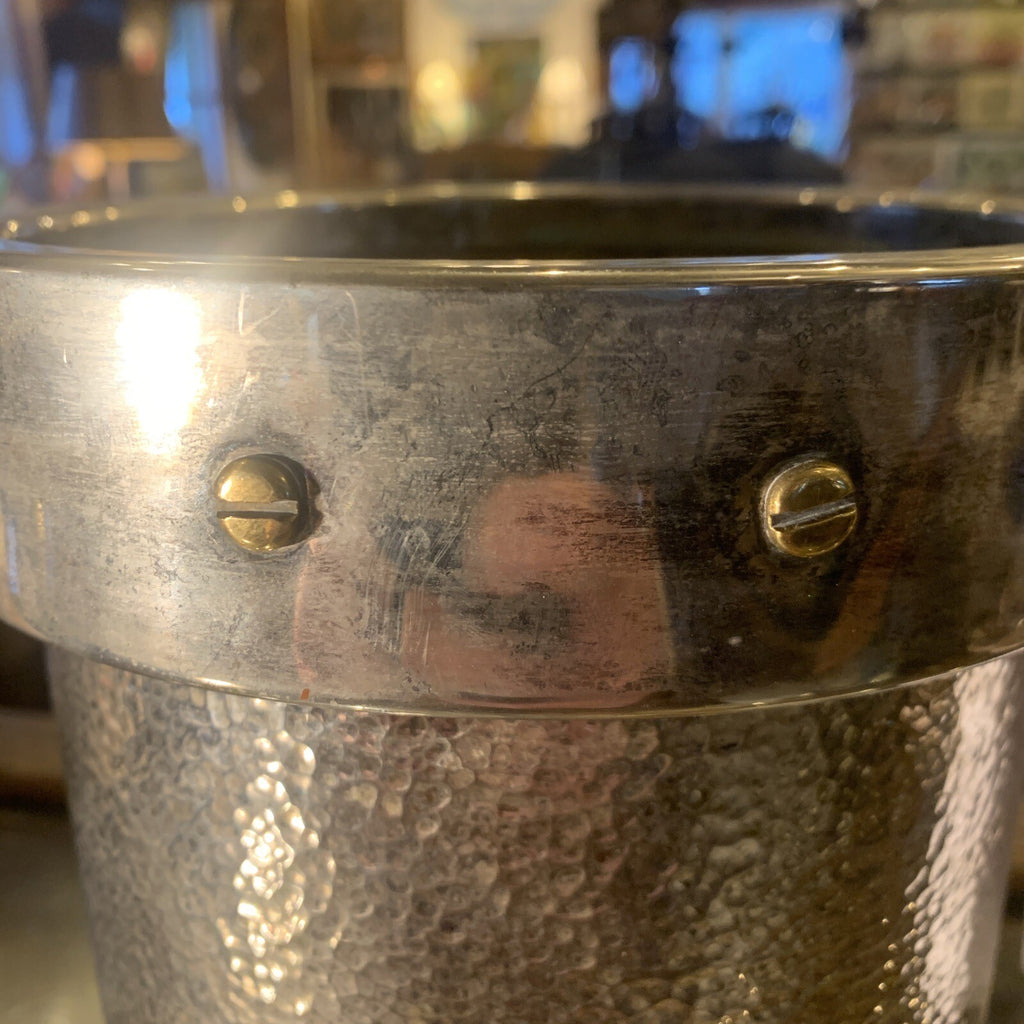 Rare Mid-Century Mexican Hand Forged Silver Ice Bucket